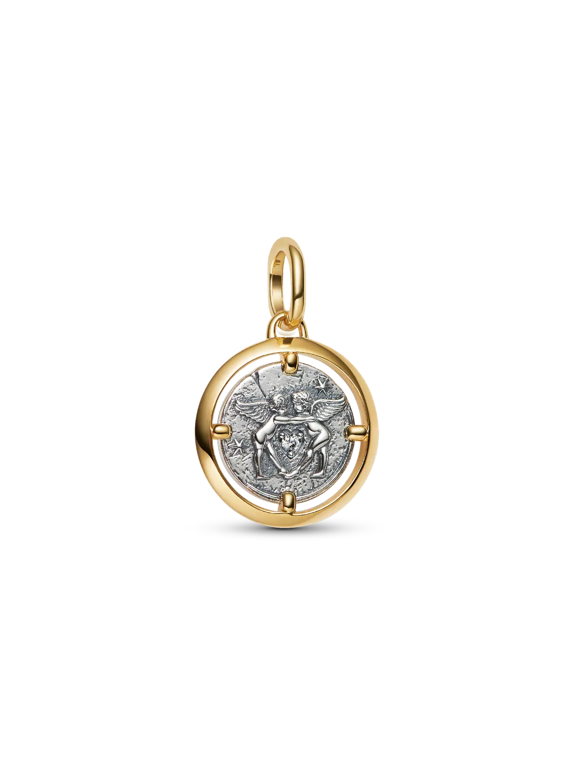 

Подвеска-медальон Купидоны Pandora, стерлинговое серебро, покрытие 14-каратным золотом