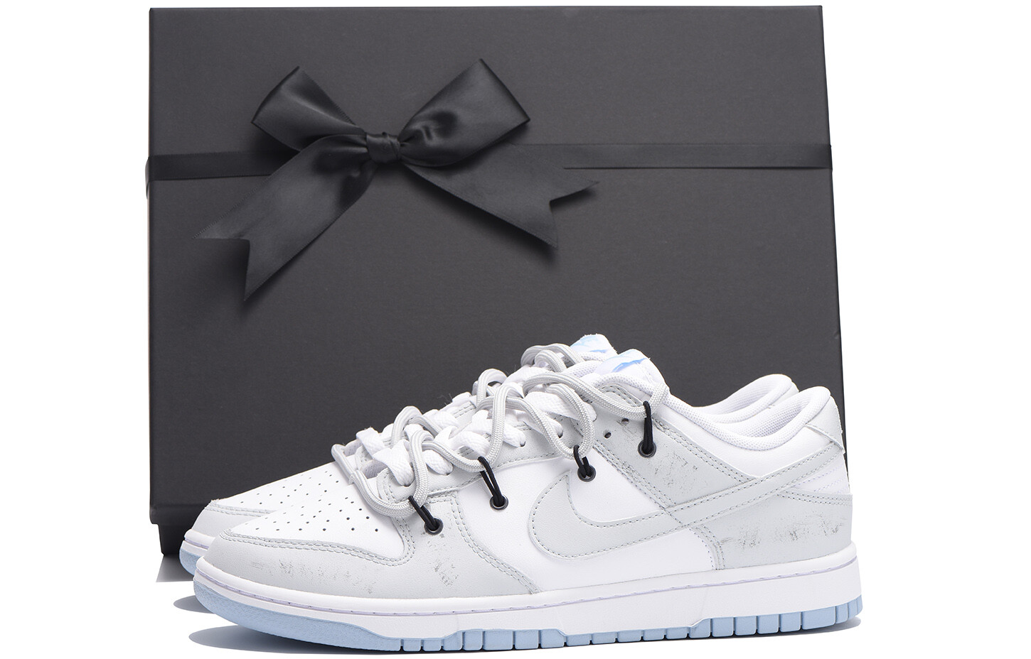 

Кроссовки Nike Dunk Skateboarding Shoes Men Low-top White/gray, серый/белый