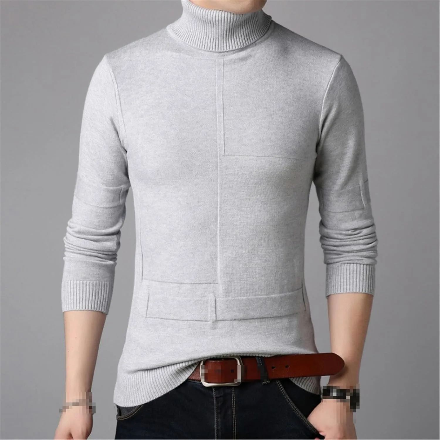 Мужской водолазный свитер Casual Fashion Slim — фото 2
