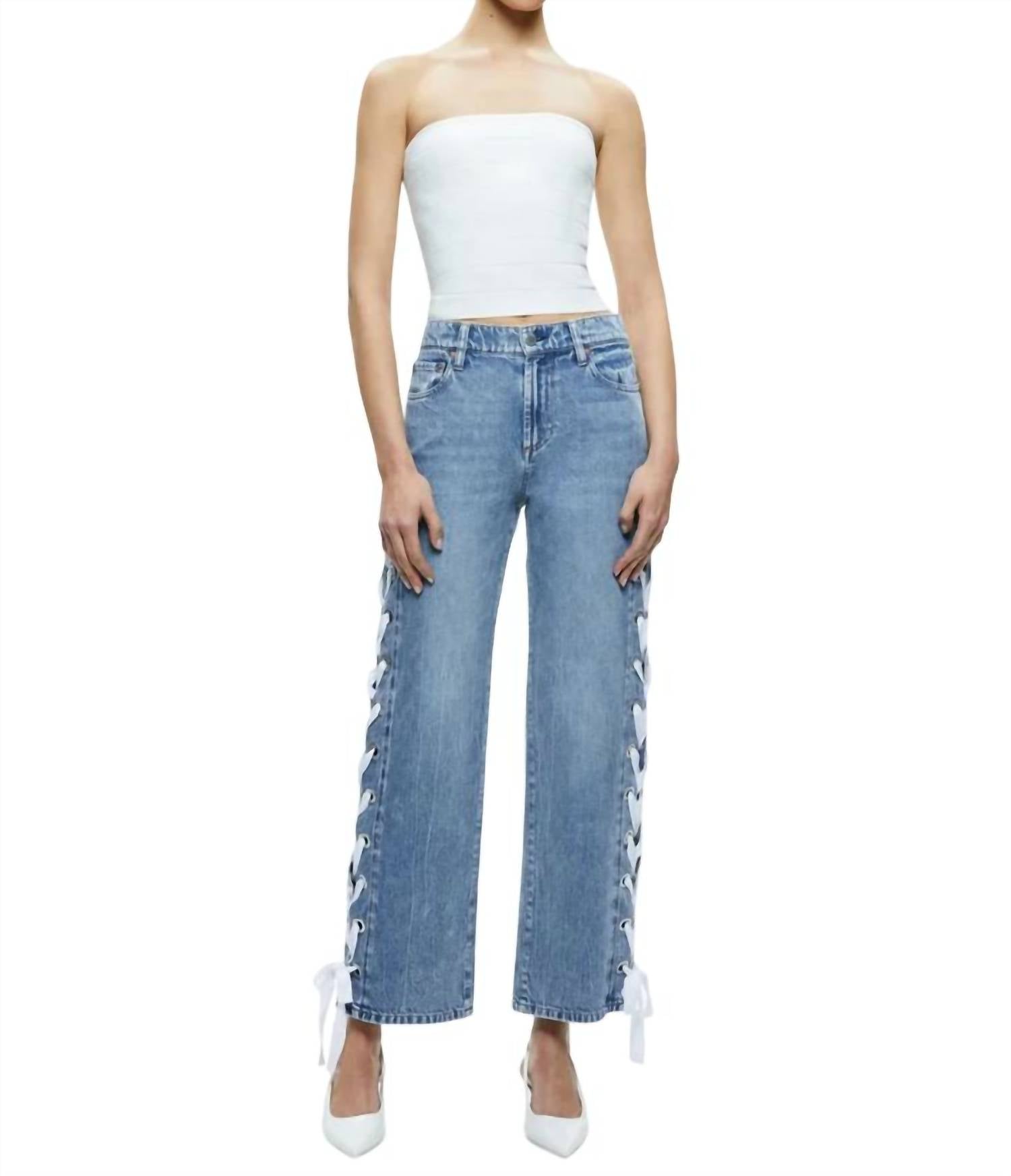 

Джинсы Reita Mid Rise в цвете Sullivan Vintage Blue alice + olivia