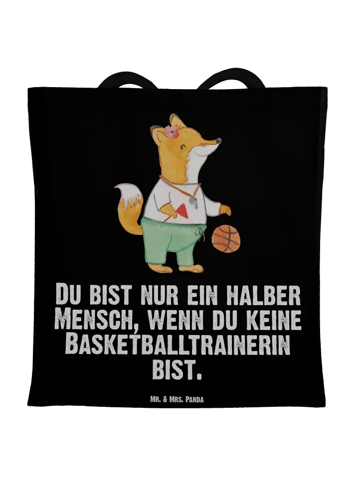 

Сумка для переноски Mr & Mrs Panda Basketballtrainerin Herz, черный
