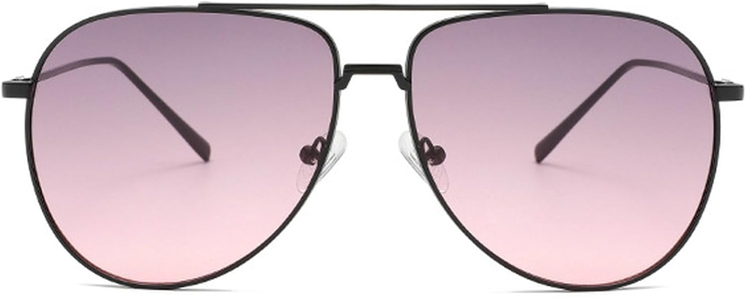 

Ретро-солнцезащитные очки-пилот для женщин и мужчин, классические солнцезащитные очки с двойной перемычкой, винтажный стиль, защита от УФ-излучения UV400 mincl, Gray Light Pink