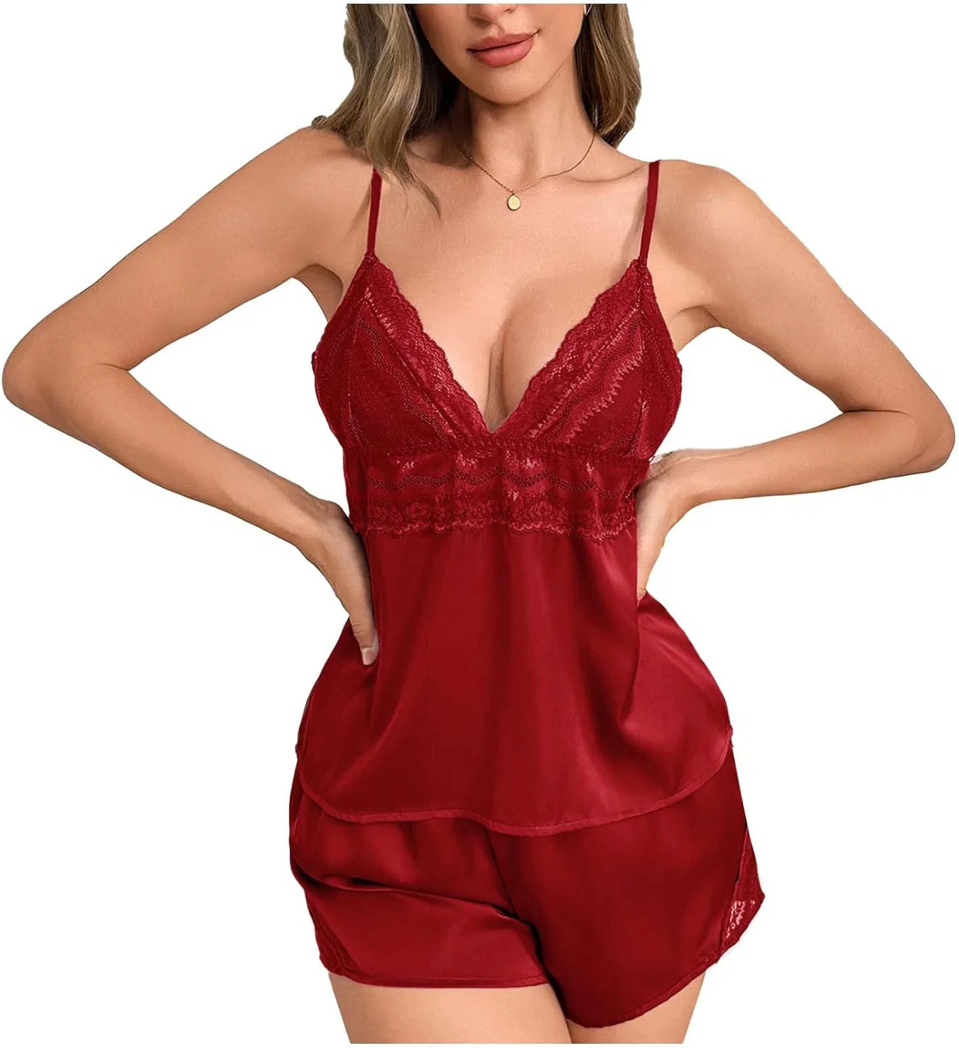 Комплект пижамы из сатина, Red