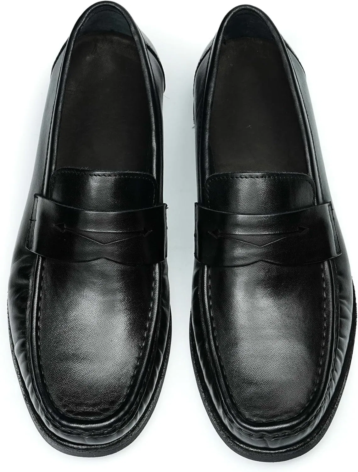 Лоферы мужские из конской кожи, Loafers A038-2, черный WinDhana — фото 4