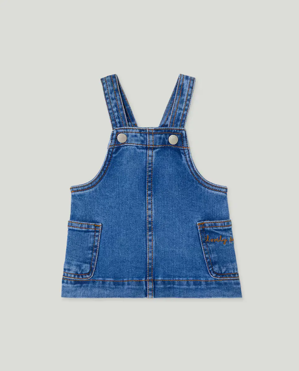 

Платье Pichi denim de bebé niña Baby El Corte Inglés, бледно-голубой