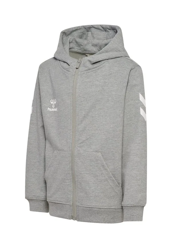 Толстовка на молнии с шевронным узором Hummel, Grey Melange — фото 4
