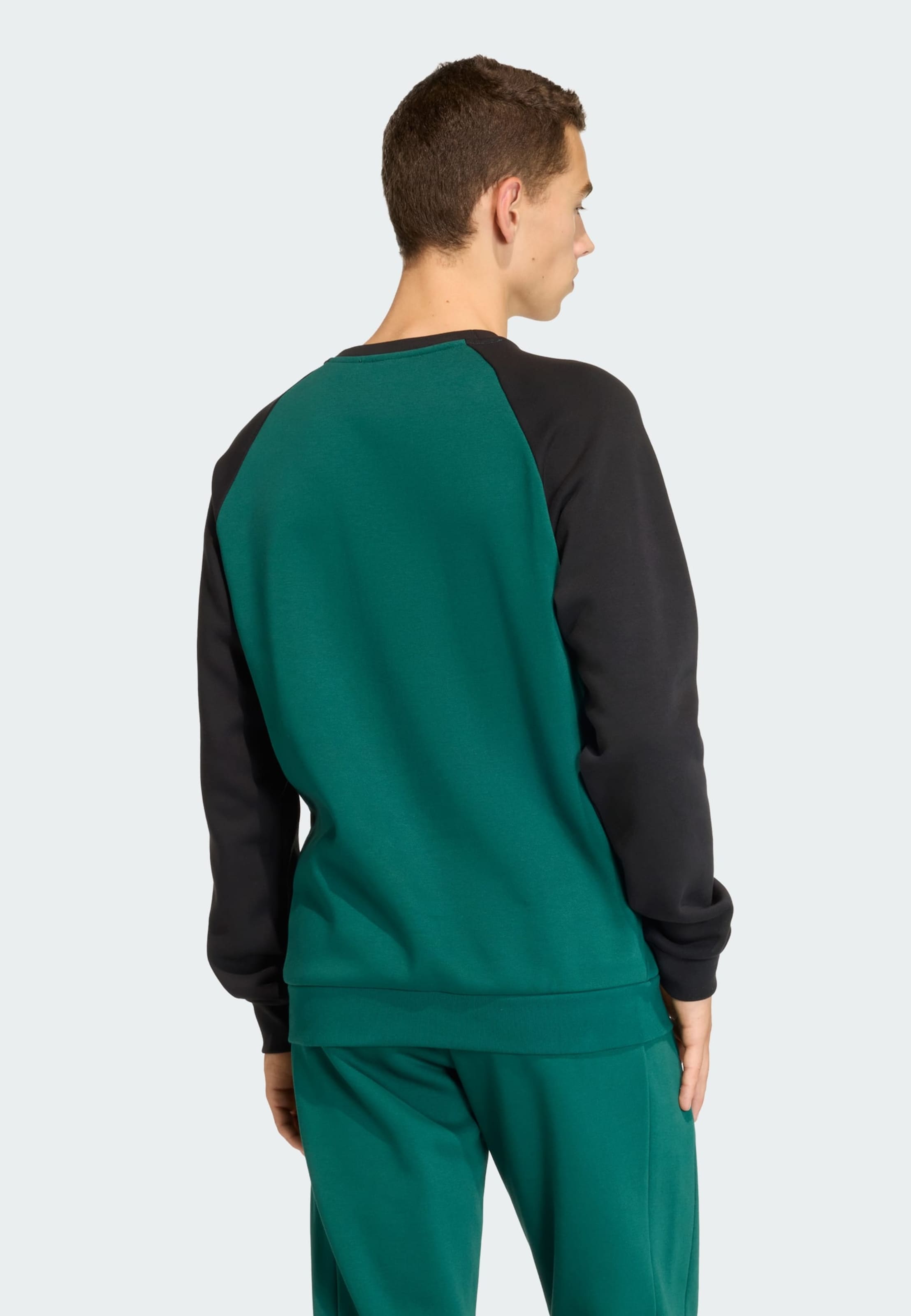 Adidas Originals Свитшот 'CHEST STRIPES CREWNECK' в цвете Emerald, Fir — фото 3
