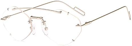 

Женские солнцезащитные очки без оправы Polygon, модные солнцезащитные очки с градиентным переходом, женские очки-«конфетки», защита от ультрафиолета UV400 MTZJH, C8 Silver-clear