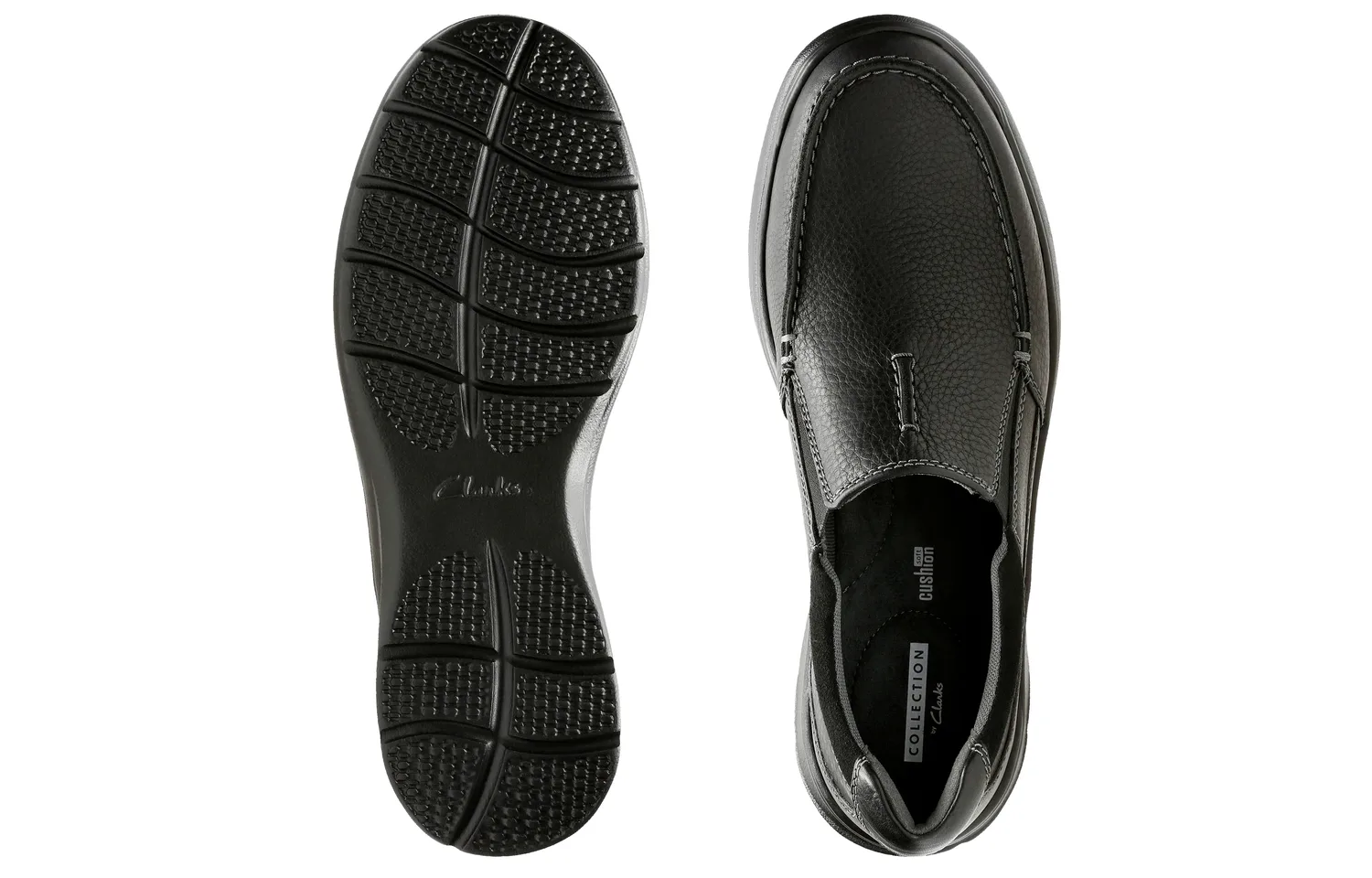 Clarks Кожаные повседневные туфли Cort Collection мужские черные — фото 4