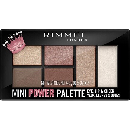 

Mini Power Palette Eyeshadow Lip Gloss Highlighter 003 Queen 6.8G, Rimmel