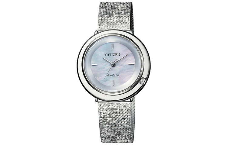 

CITIZEN Часы Ecology-Drive Collection Solar Quartz Movement Women's Watch White Dial, Silver