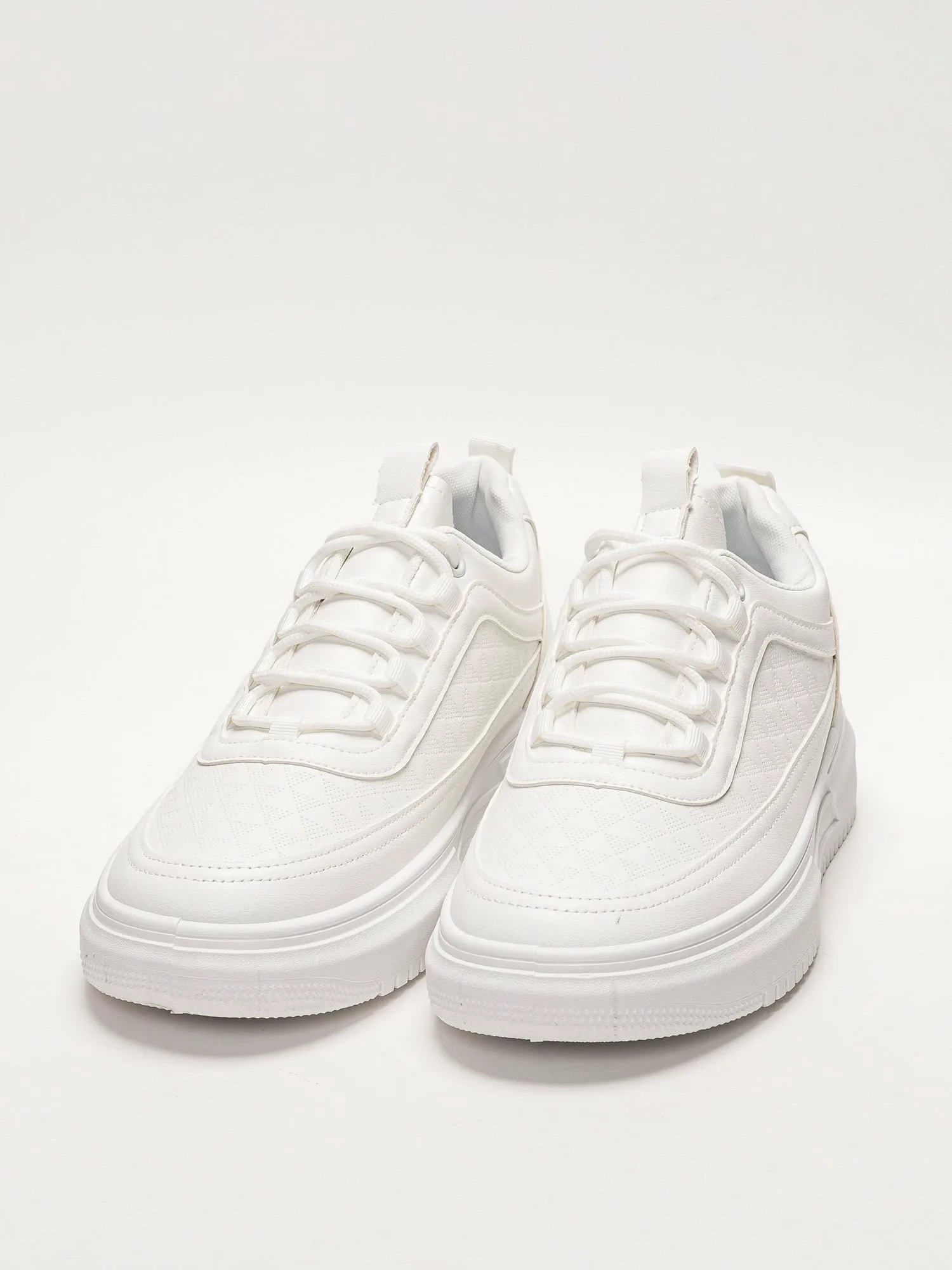Низкие кроссовки на платформе со шнуровкой SVEC SELECT, White — фото 2