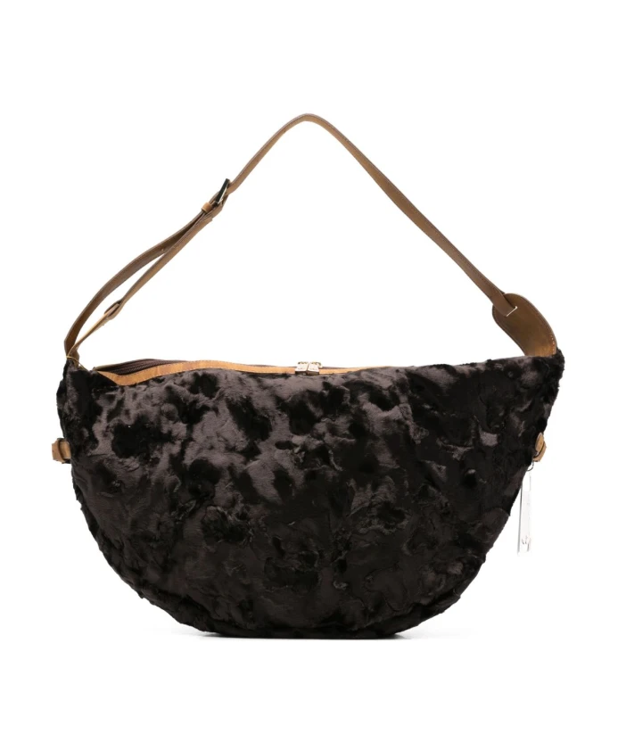 

Коричневая сумка через плечо в форме полумесяца из искусственного меха La Milanesa, коричневый