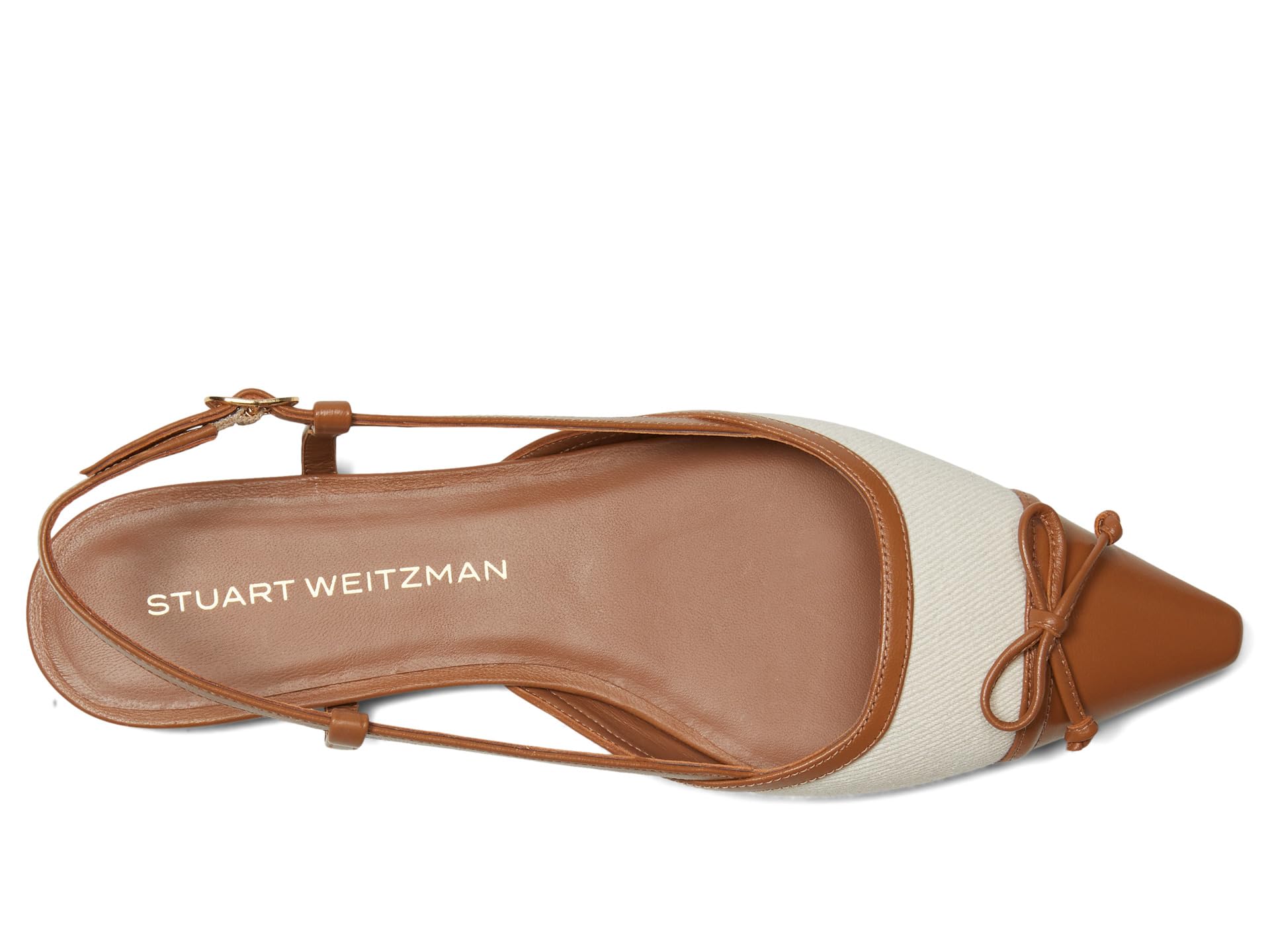 Балетки Stuart Weitzman Kitty Slingback, Linen/Hazel — фото 2
