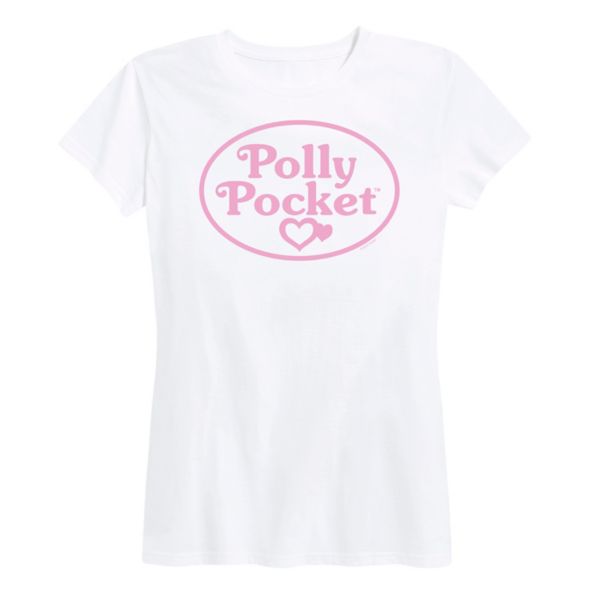 

Женская розовая футболка с логотипом Polly Pocket, белый