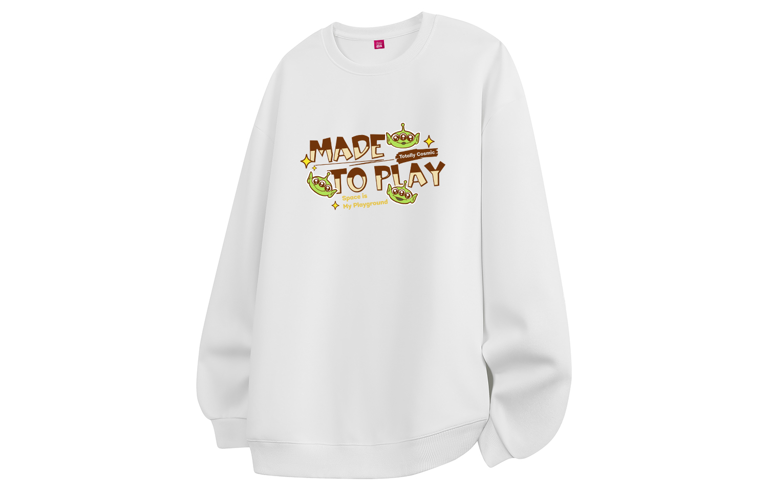 

Свитшот Unisex Crew Neck Moderate Heavyweight Disney, белый fleece-lined