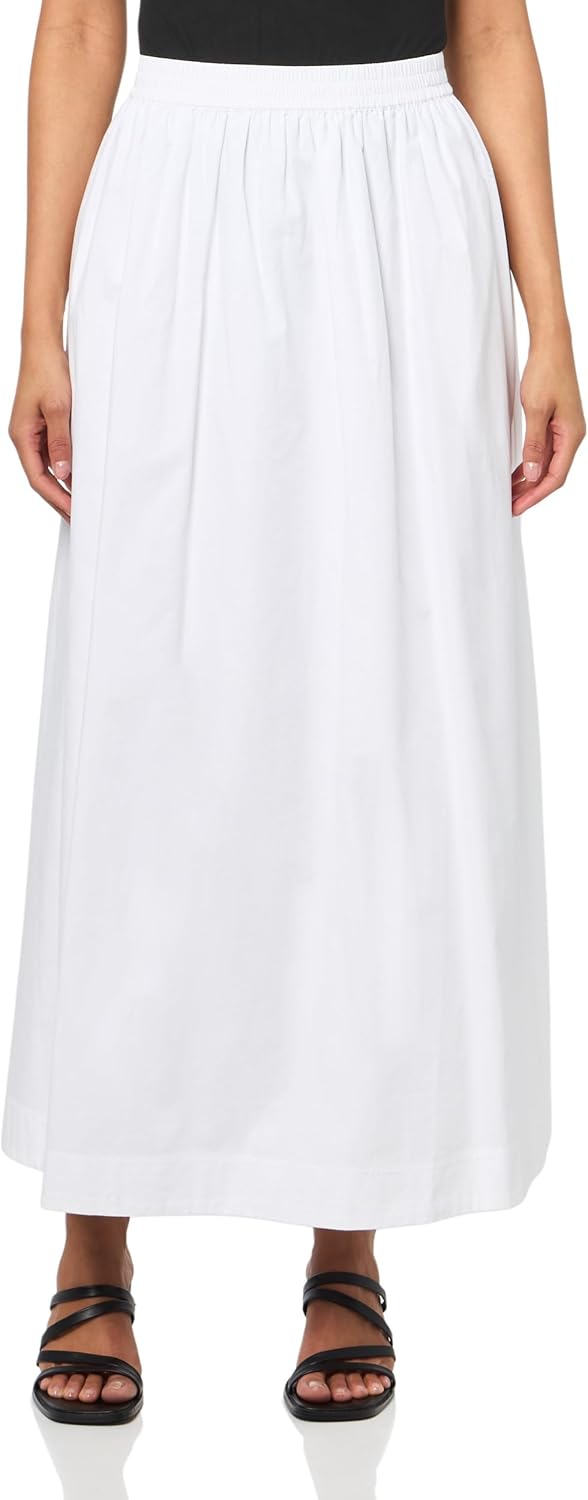 

BOSS Женская хлопковая поплиновая макси-юбка, White Powder