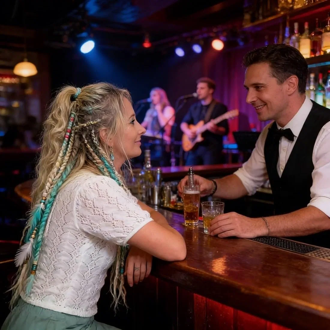 Эластичный хвост-дреды «Boho Dreadlock» 26 см с украшениями Nnbwlmaee, C1 — фото 4