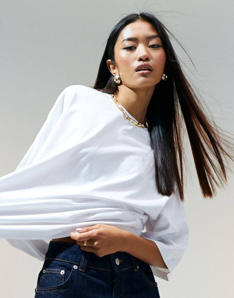 

Белая футболка оверсайз ASOS DESIGN