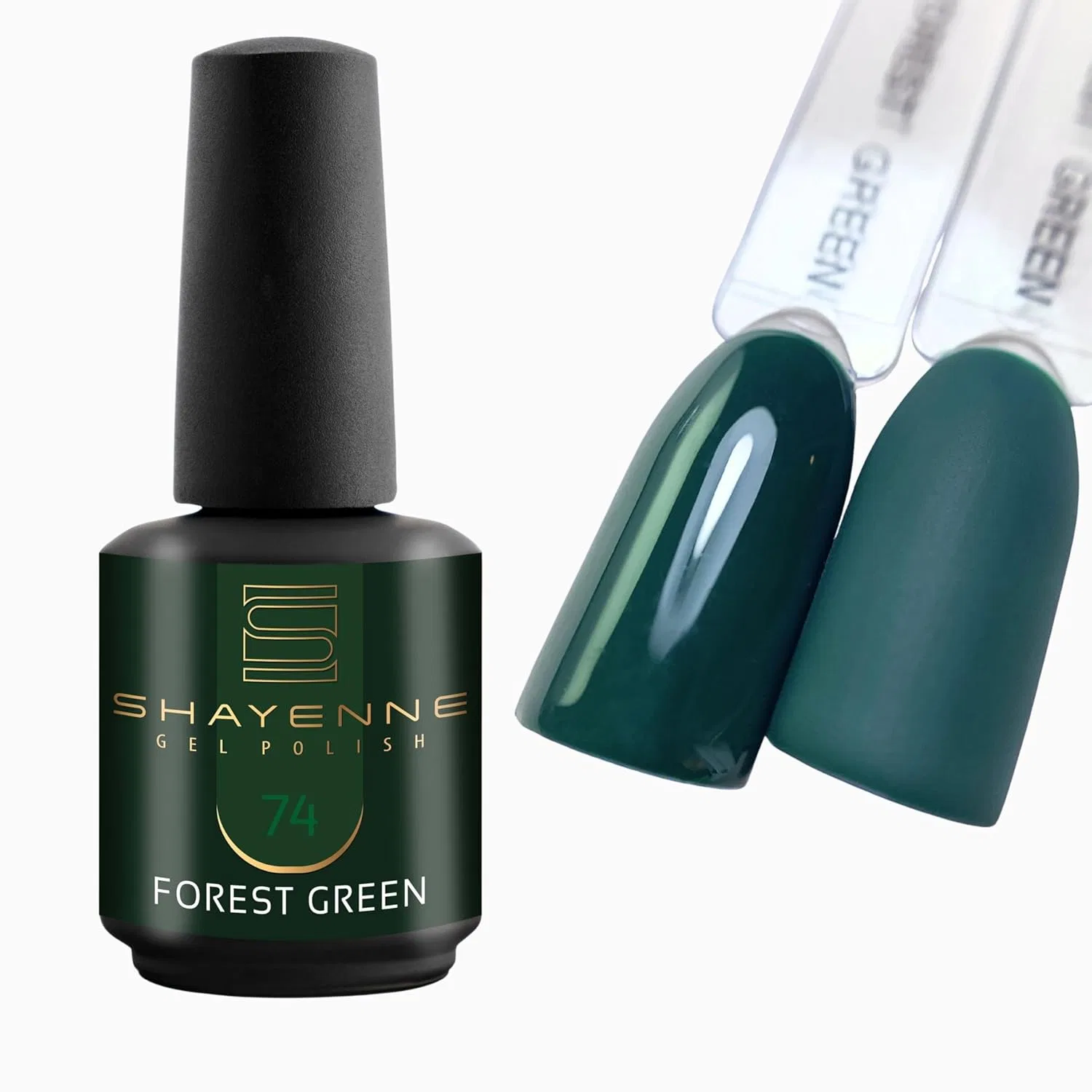 UV/LED гель-лак для ногтей SHAYENNE 74 Forest Green Shayenne, 74 Forest Green 15 Ml — фото 2