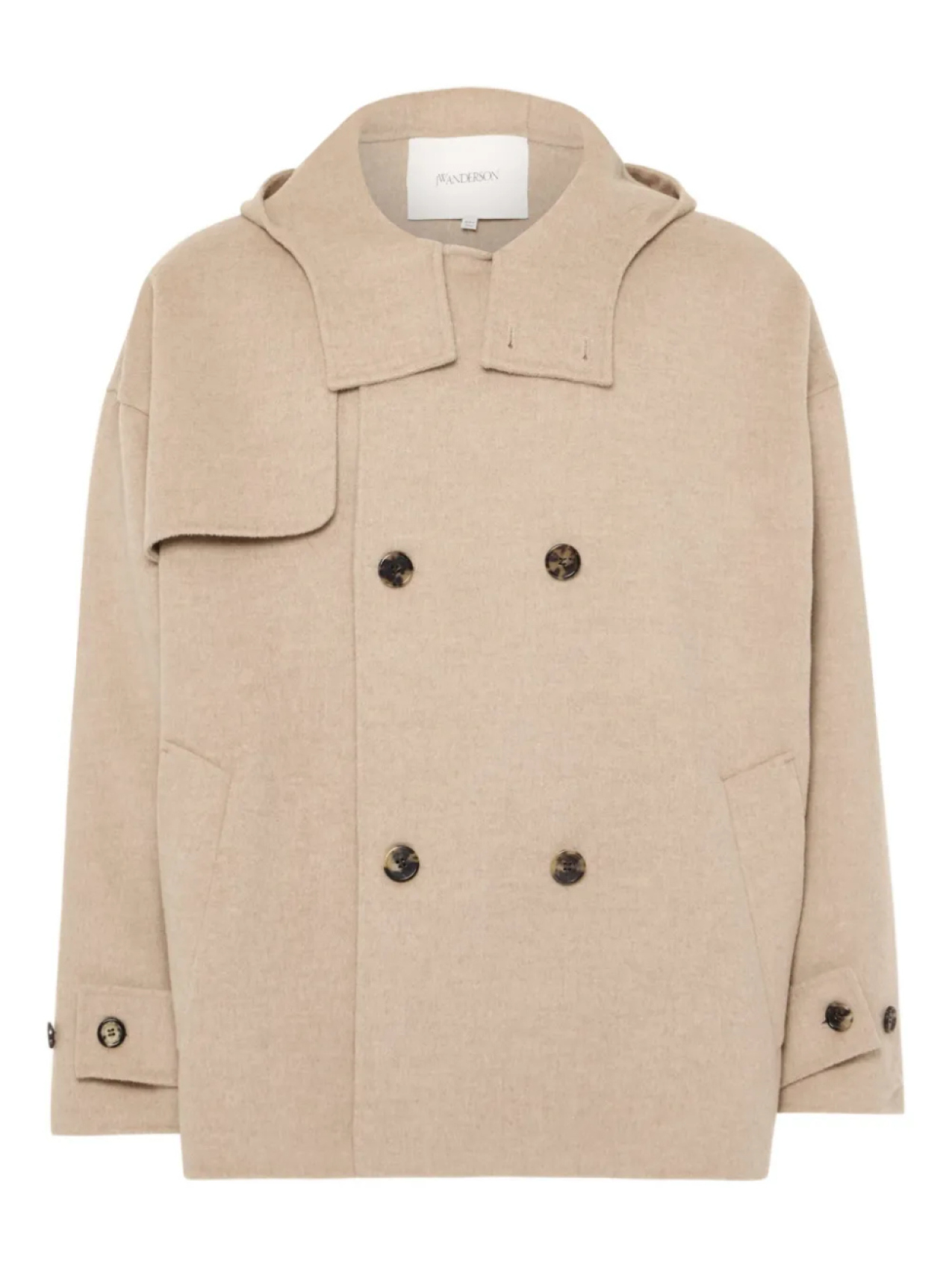 

JW Anderson двубортное пальто с капюшоном, нейтральный