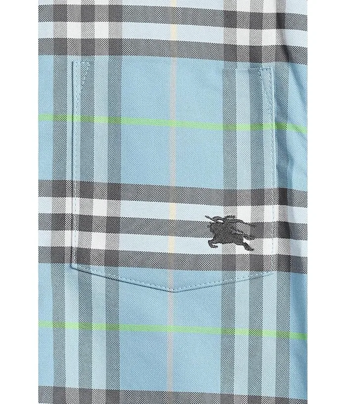Рубашка в клетку Billy Burberry Kids, Misty Blue IP Check — фото 3