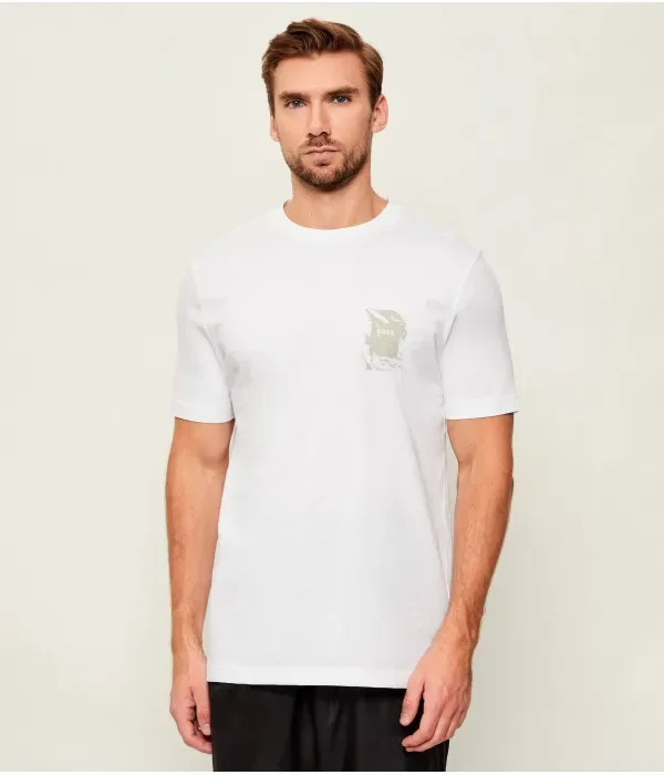 Футболка Te_структура regular fit Boss Orange, белый