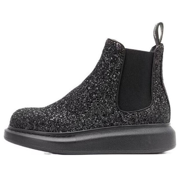 Кроссовки glitter detail ankle boots 'black' Alexander Mcqueen, черный