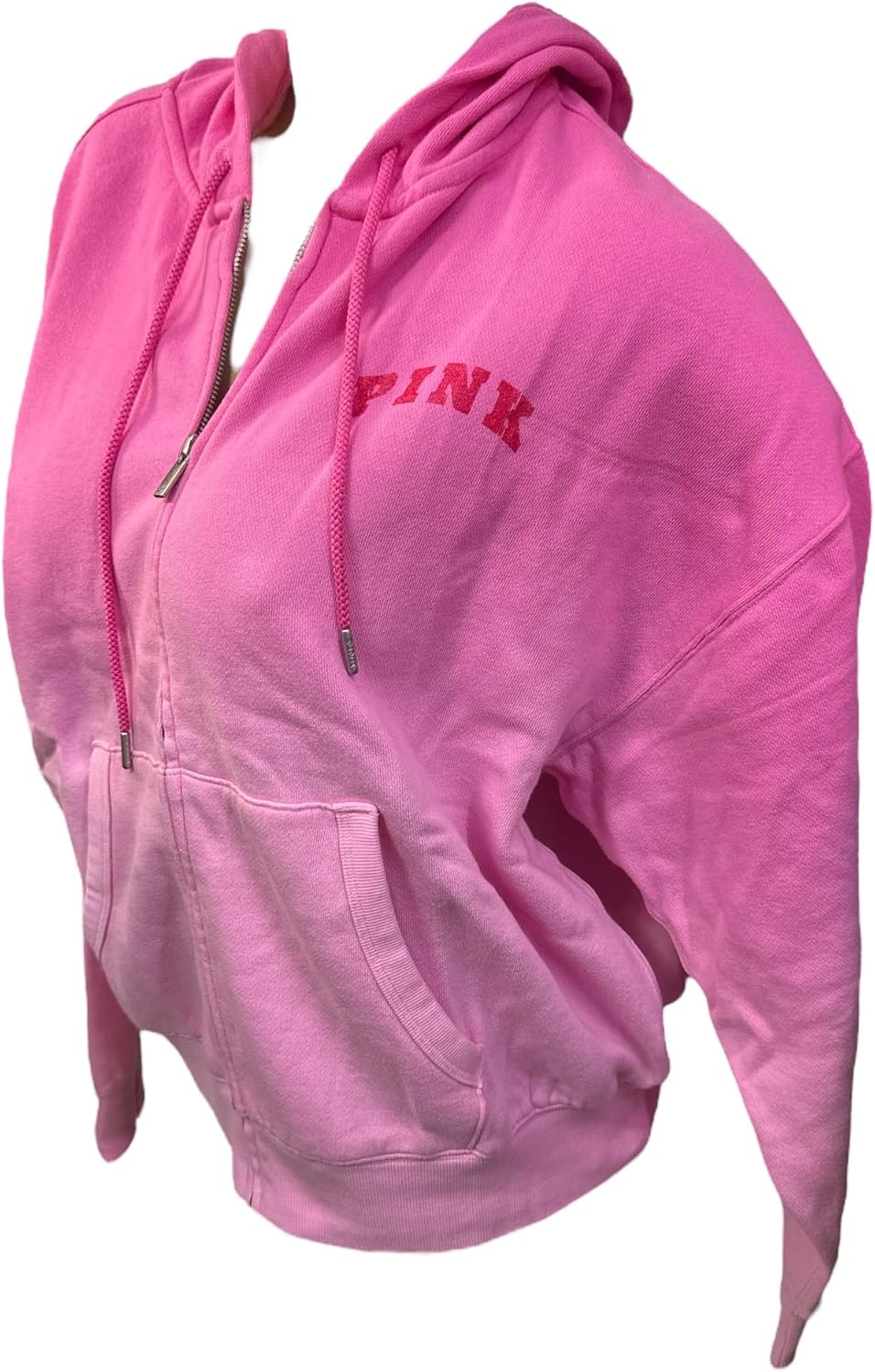 

Victoria's Secret Pink Ivy Fleece Campus Zip Hoodie Tie Dye Pink Sweatshirt Soft Comfy New
