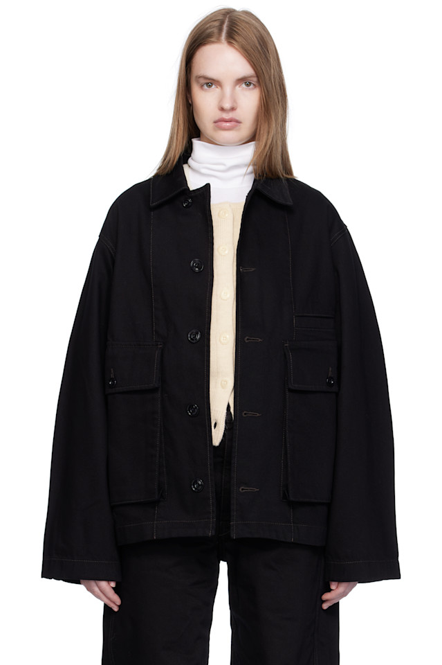 

Свободная джинсовая куртка Lemaire, черный