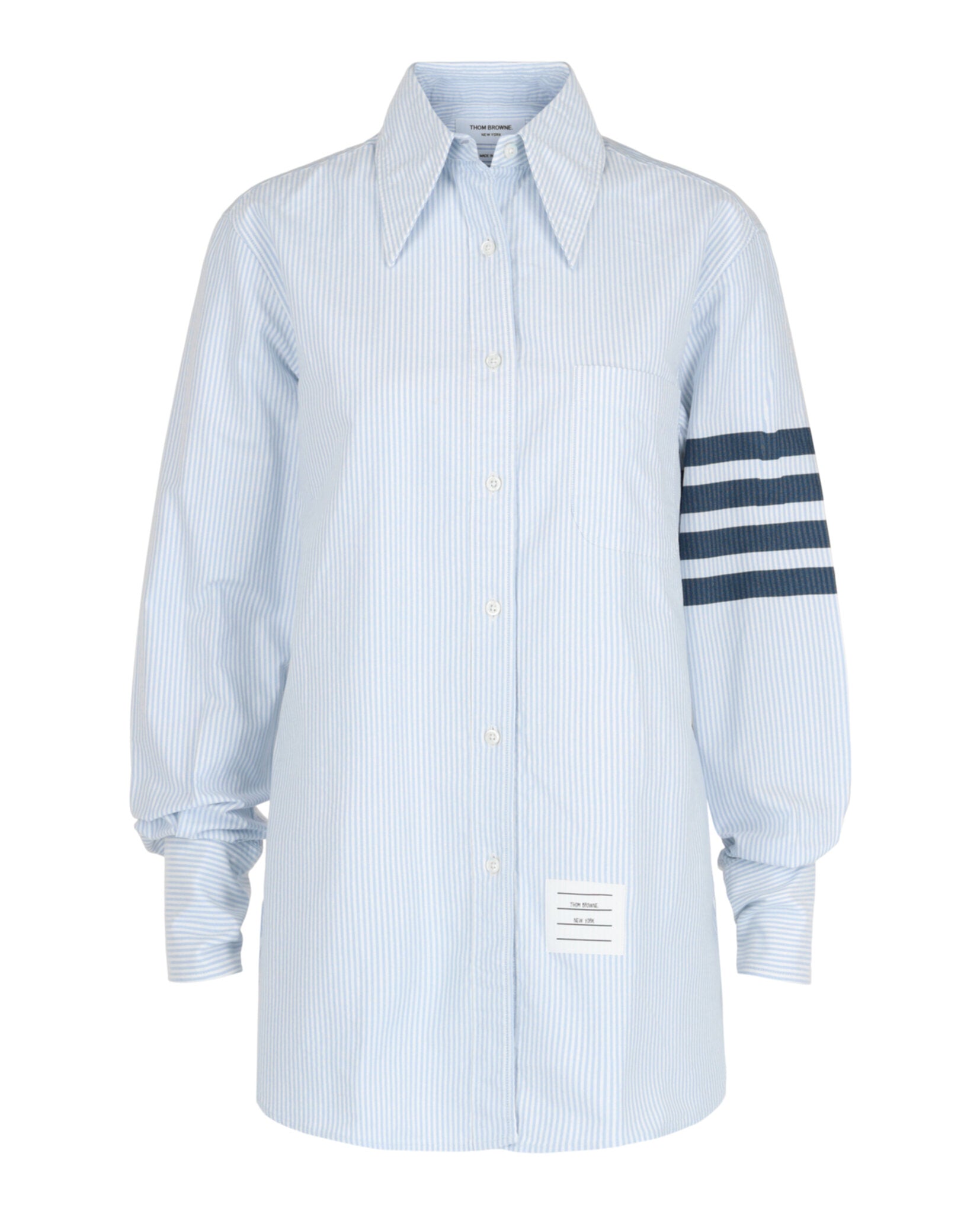 

Полосатая рубашка Oxford 4-Bar oversize Thom Browne, светло-голубой