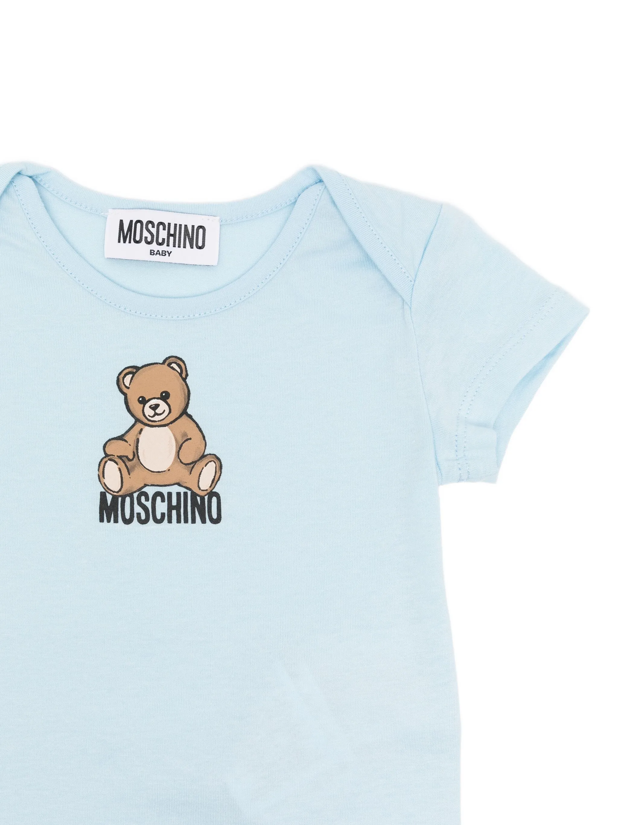 Комплект из двух боди с принтом Moschino Kids, синий — фото 2
