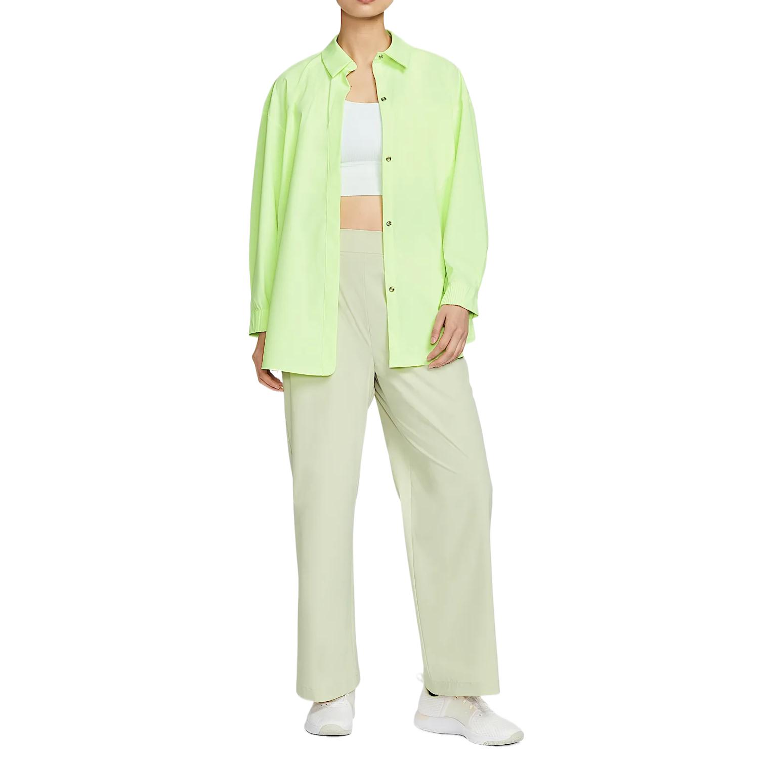 Nike Рубашка Dri Fit Perfect Stretch 24.7 женская флуоресцентный желто-зеленый — фото 4
