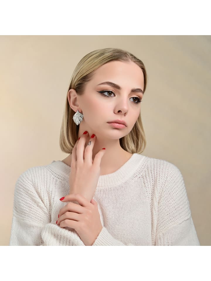 

Adeliás Женские серьги - Серьги-гвоздики из нержавеющей стали серебристого цвета