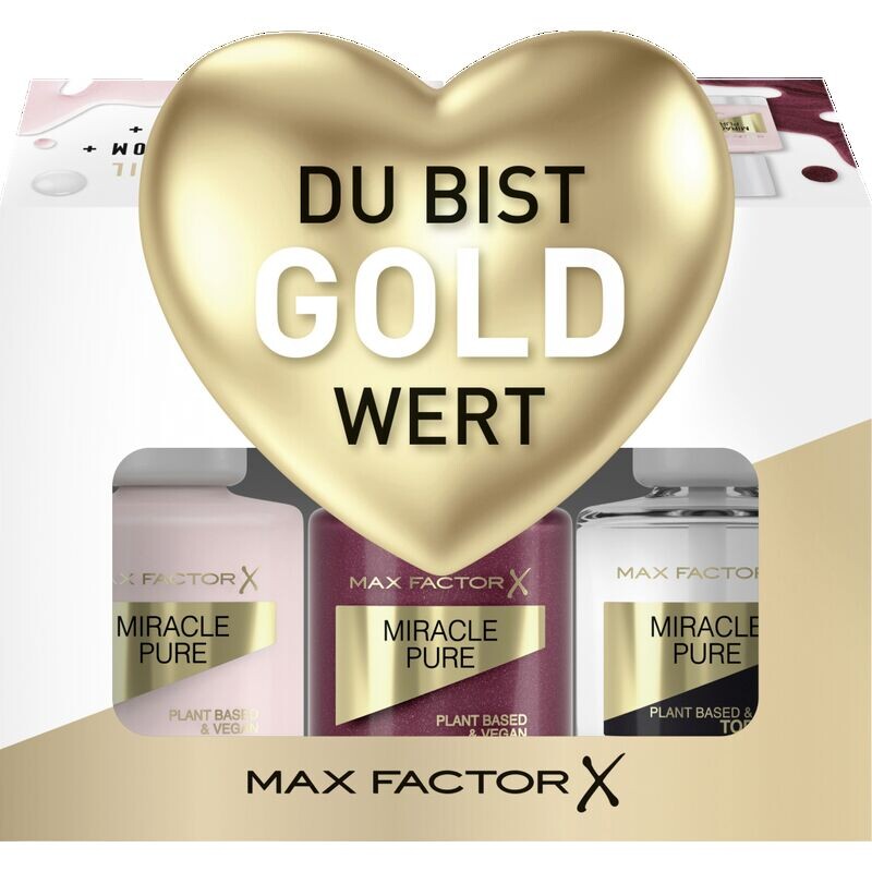 

Лак для ногтей Miracle Pure 373 и 220 + верхнее покрытие Max Factor, 1 шт.