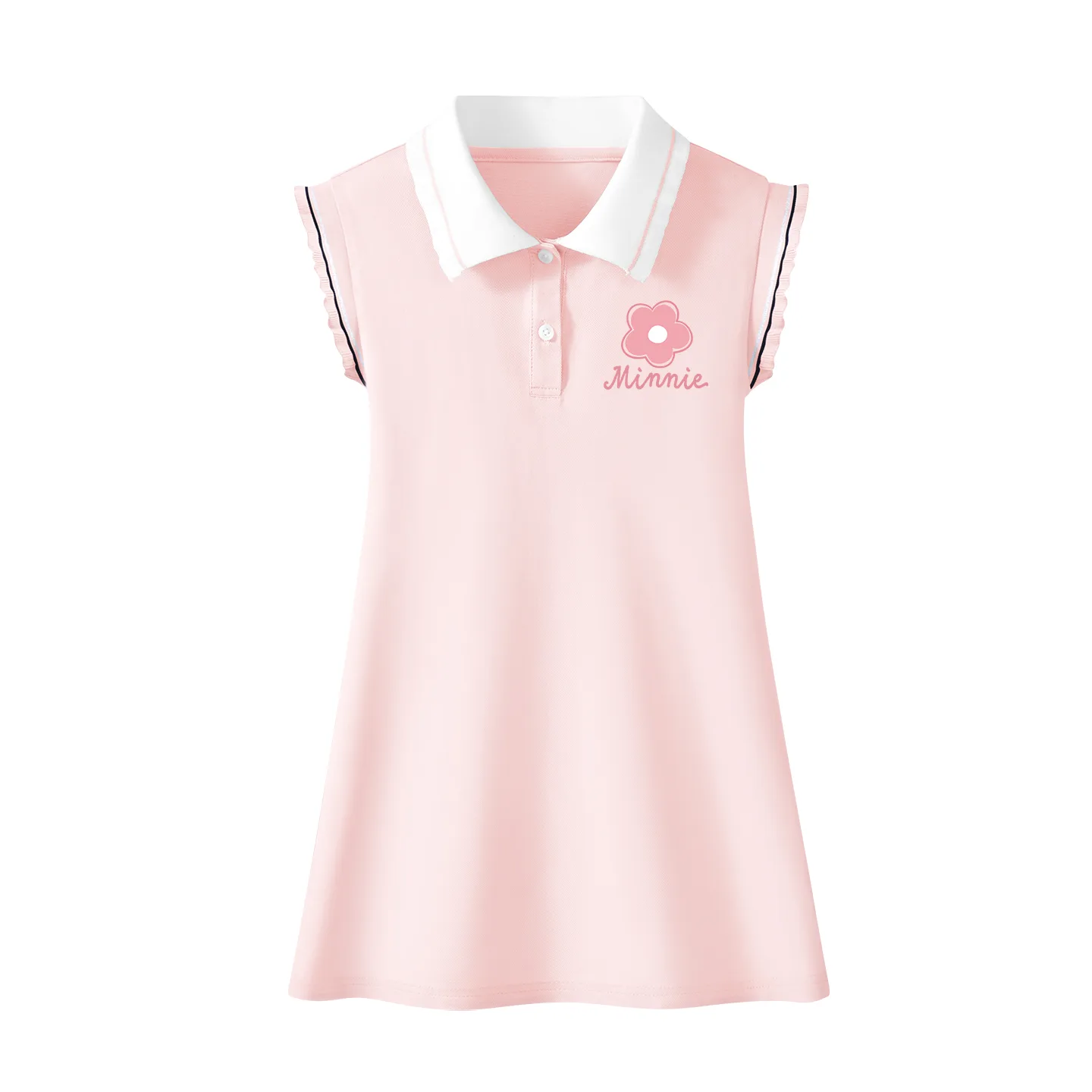 Детское платье с круглым вырезом тонкое длинное Disney, Di F Small Flower K Light Pink