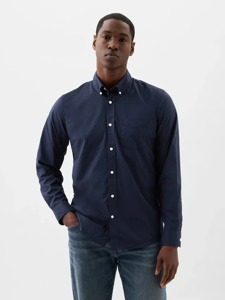 Рубашка Regular fit GAP, темно-синий