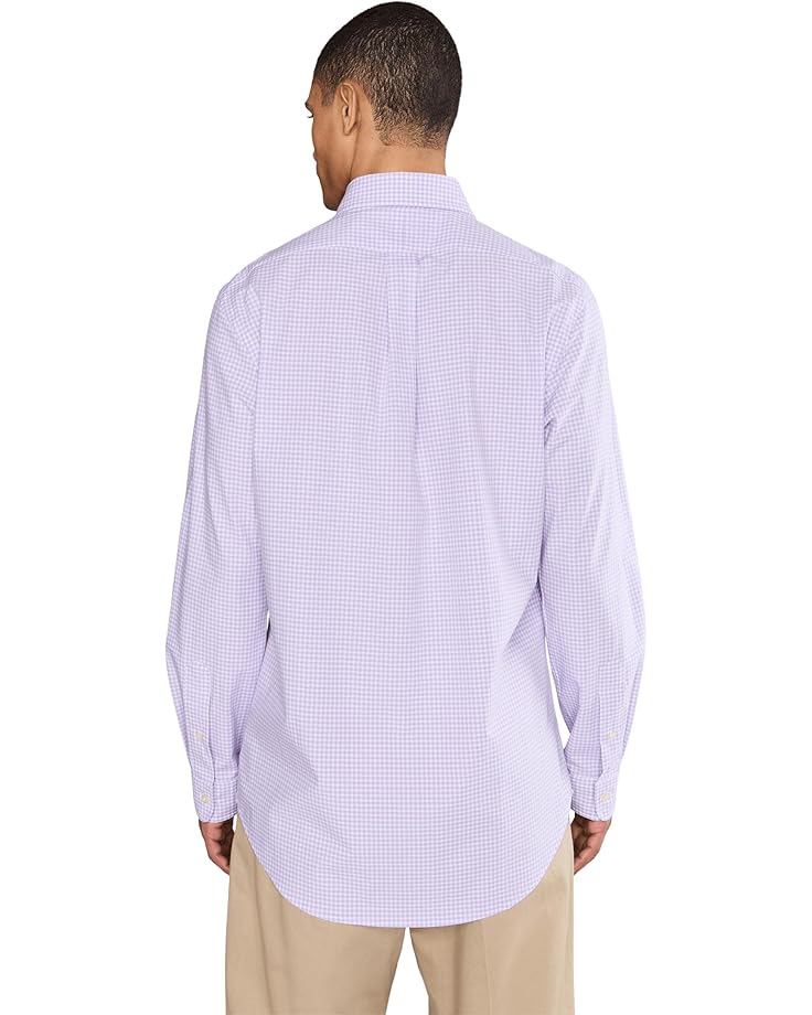 Мужская рубашка Polo Ralph Lauren Classic Fit Gingham Stretch Poplin, Light Lilac/White — фото 4