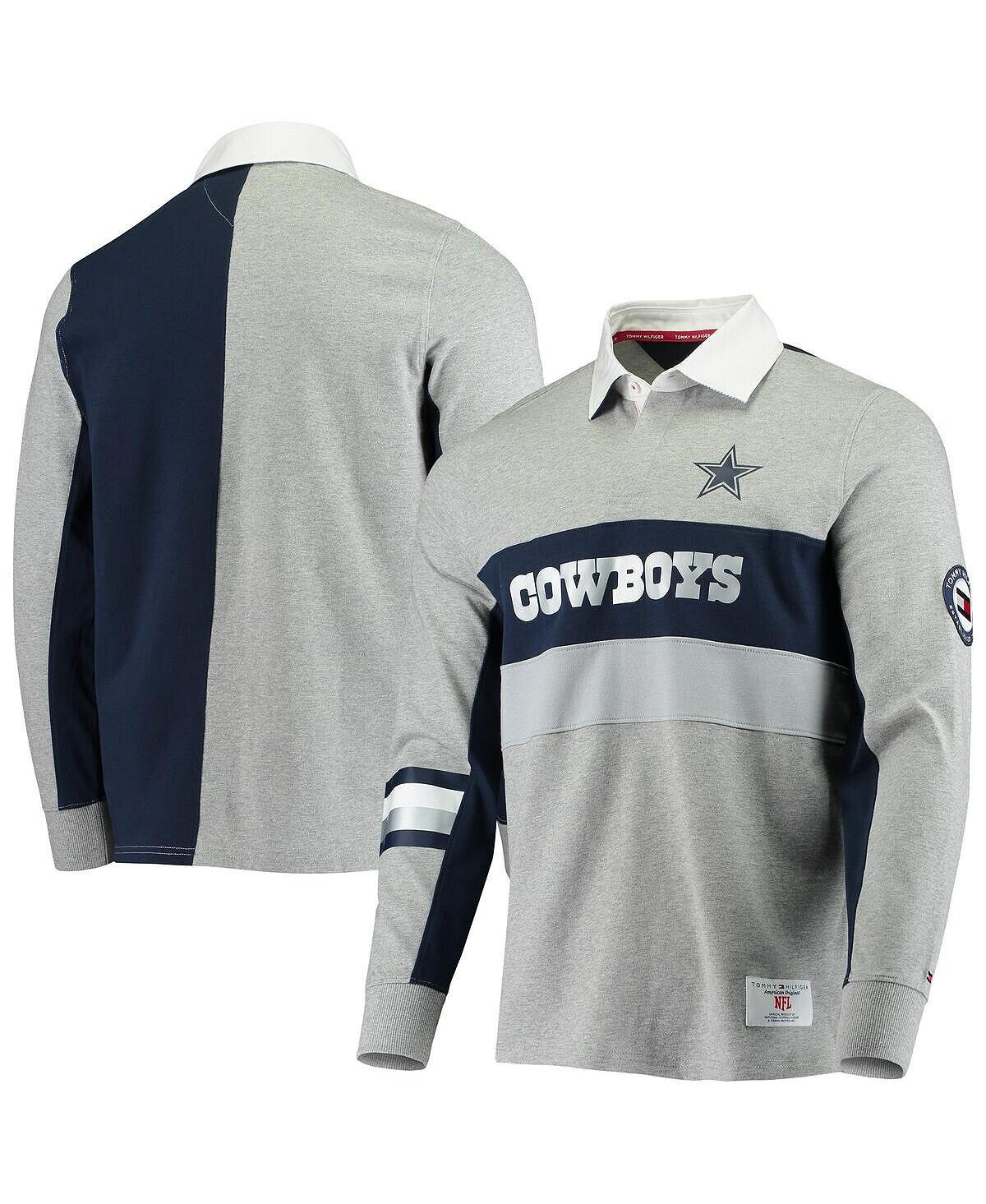 

Мужская футболка-поло с длинными рукавами для регби серого цвета Dallas Cowboys Tommy Hilfiger, Серый, Мужская футболка-поло с длинными рукавами для регби серого цвета Dallas Cowboys Tommy Hilfiger