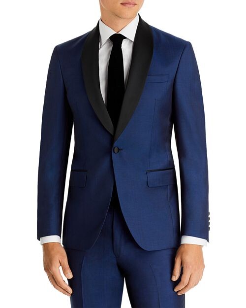 

Формальная куртка с отложным воротником приталенного кроя Ted Baker, цвет Blue