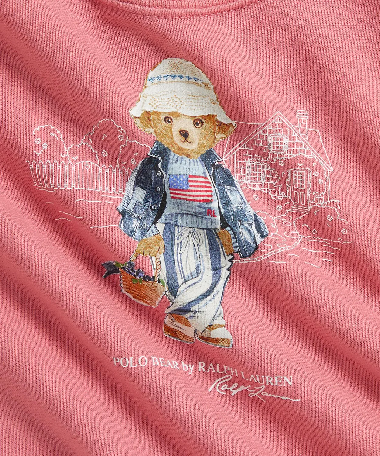 Свитшот с медведем Polo от Ralph Lauren, детский, розовый — фото 3