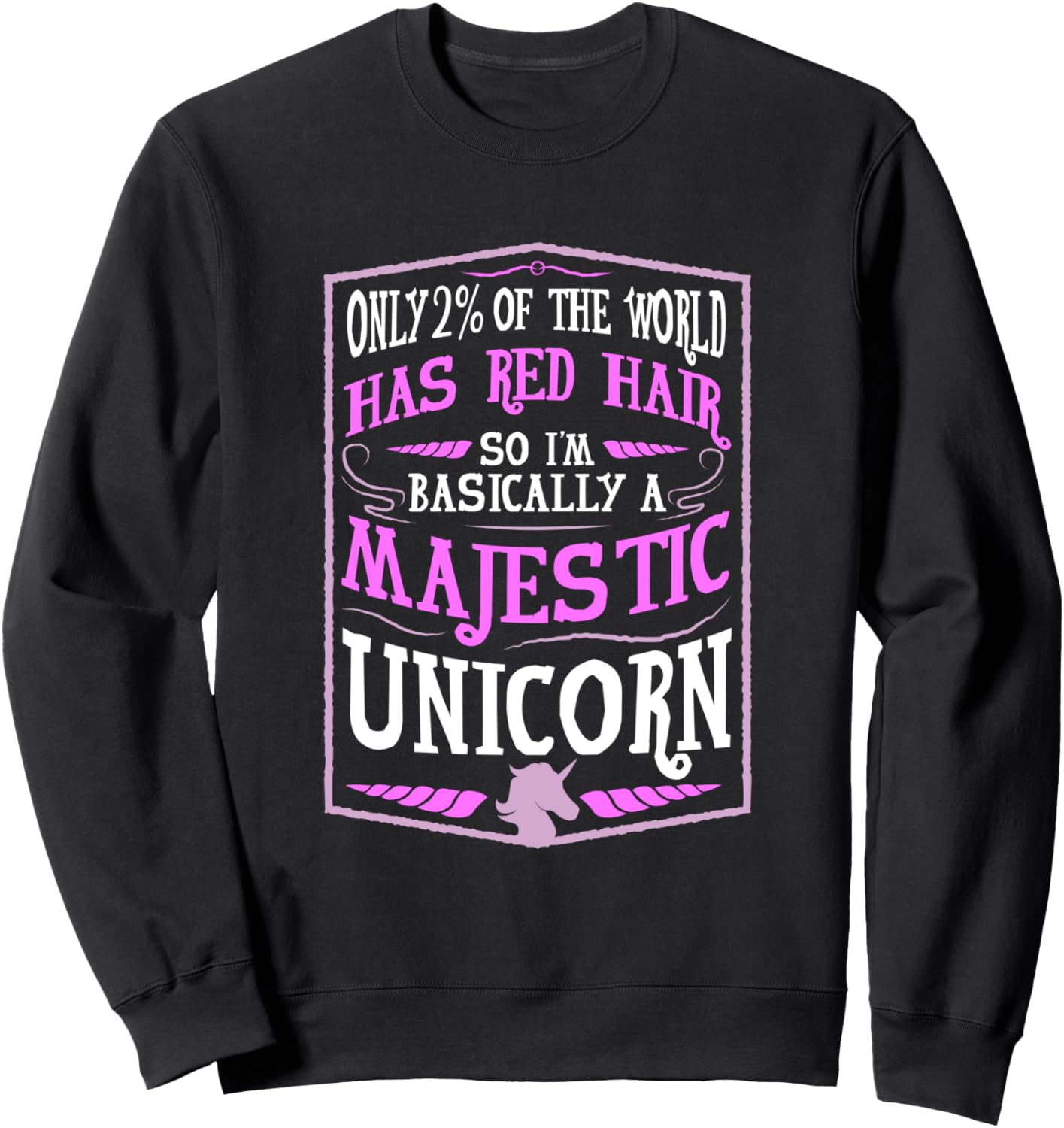 

Толстовка «Величественный единорог» Majestic Unicorns Red Hair Design, черный