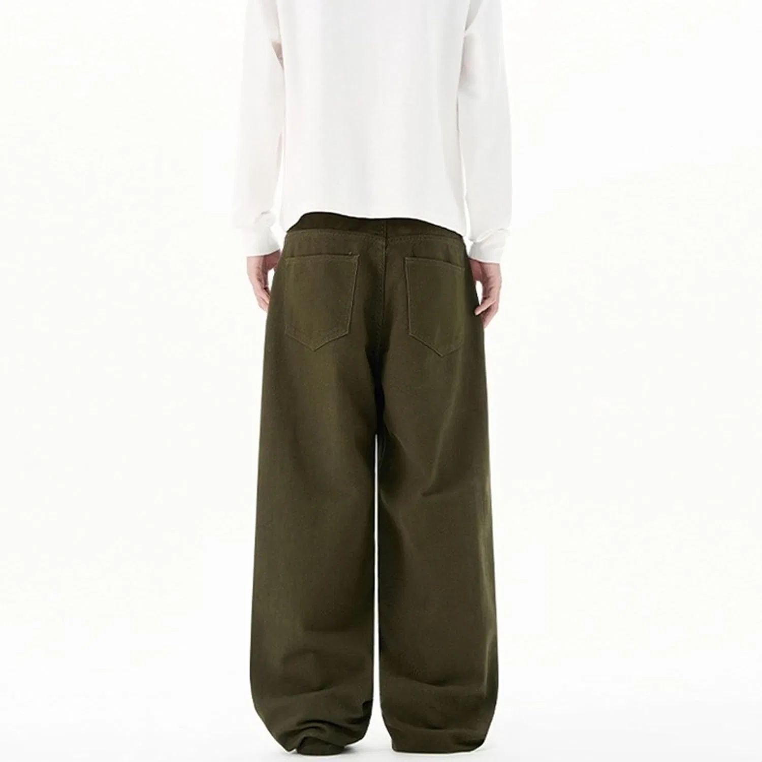 Джинсы свободные Y2k Army Green — фото 4