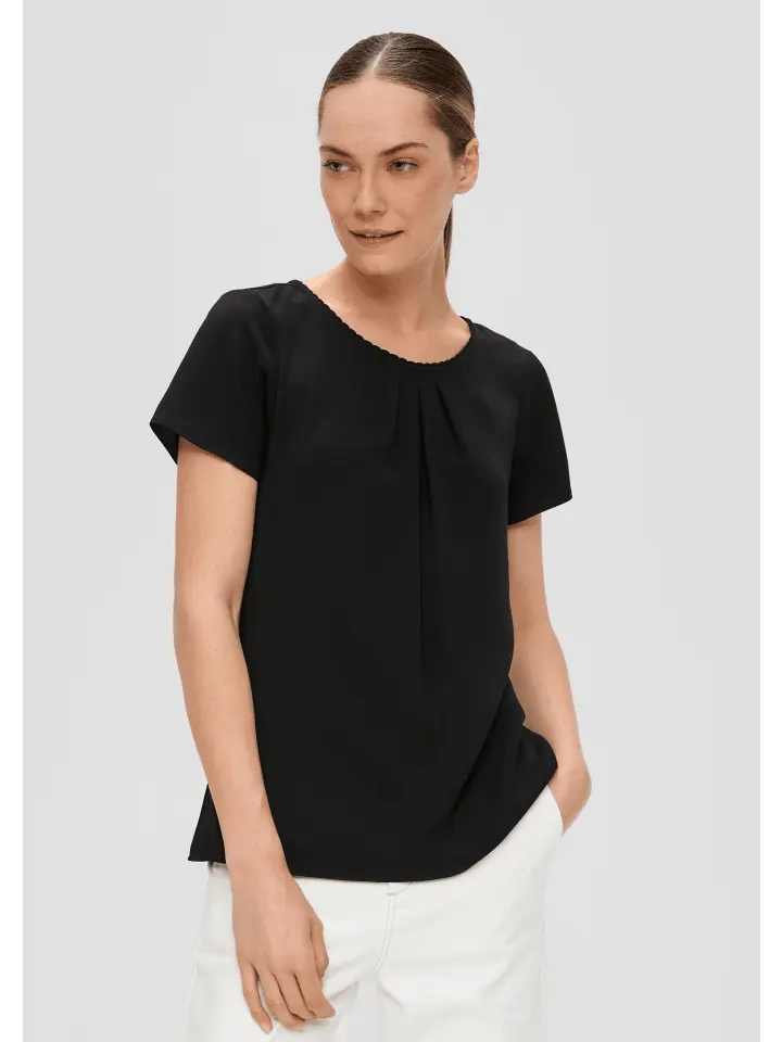 

Блуза sOliver BLACK LABEL kurzarm, черный