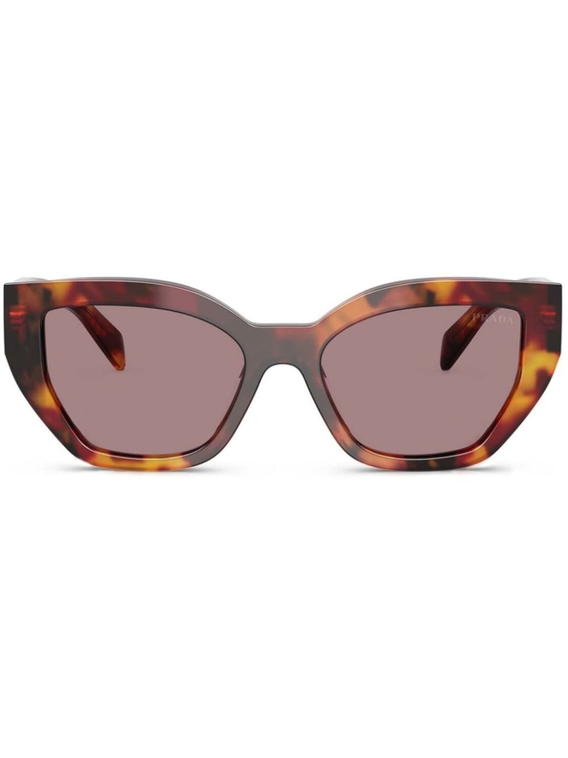 

Солнцезащитные очки «кошачий глаз» с эффектом черепаховой кожи Prada Eyewear, коричневый