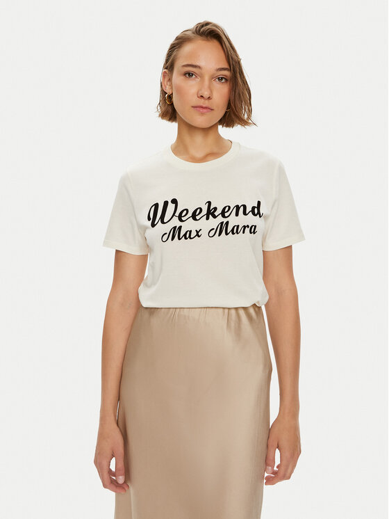 

Футболка стандартного кроя Weekend Max Mara, экрю