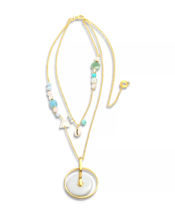 

Длинное ожерелье из омбака с позолотой 18 карат Nectar Nectar New York, gold