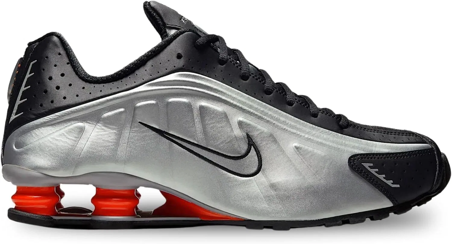 Мужские кроссовки для легкой атлетики Nike Shox R4, Metallic Silver Black Picante Red Metallic Silver — фото 2