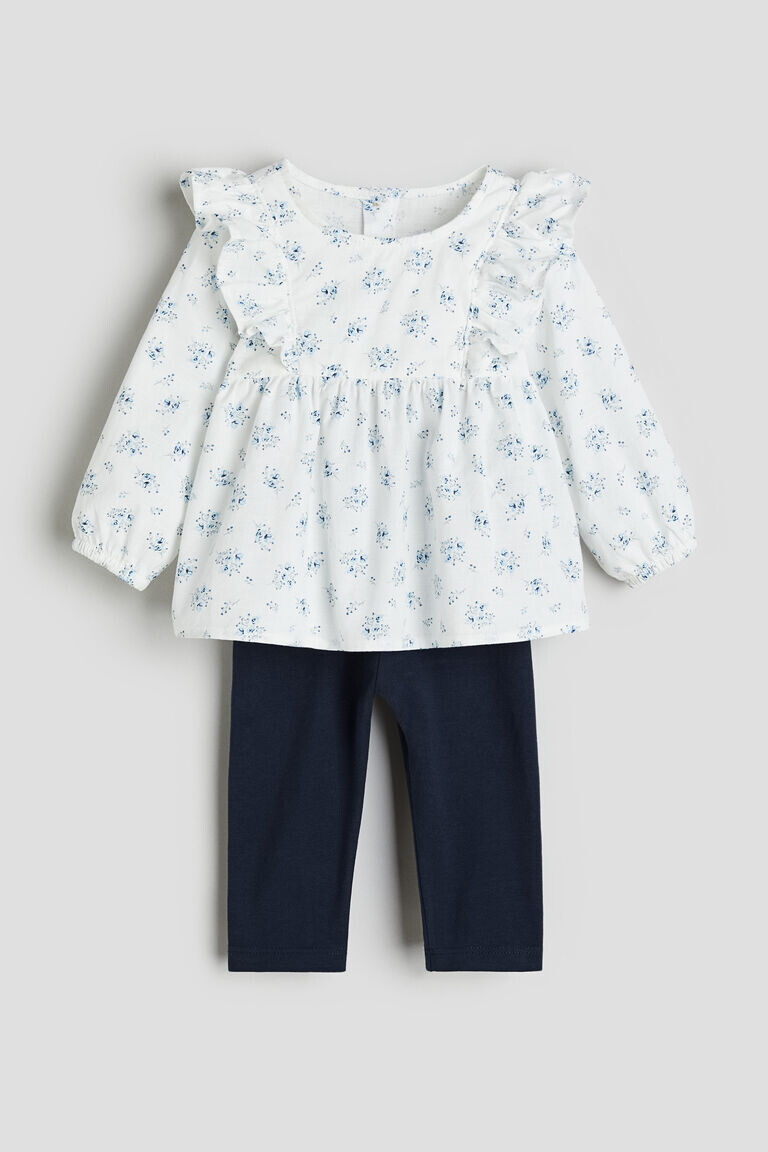 

Комплект из 2х блузки и леггинсов H&M, белый