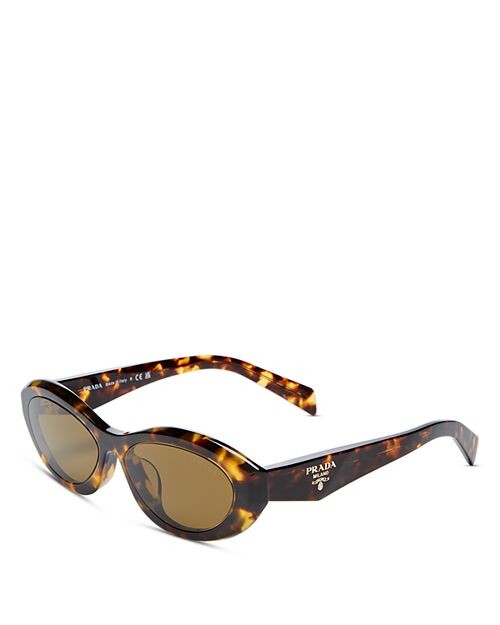 

Овальные солнцезащитные очки Symbole, 56 мм Prada, цвет Brown